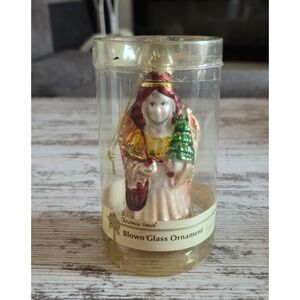 Christmas House Blown Glass Angel Ornament Vintage Greenbrier 619239 w/ Tube
